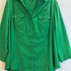 Cato Vibrant Green Button-Down Shirt